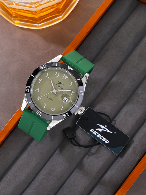 Fashionable, sporty, minimalist, business wristwatch with quartz movement, large dial paired with three-dimensional graduations,