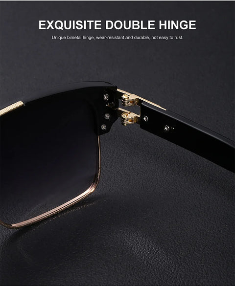 Luxury Stylish Brand Men Sunglasses Hot Designer Square Metal Sun Glasses Classic Fashion Driving Alpha Shades UV400