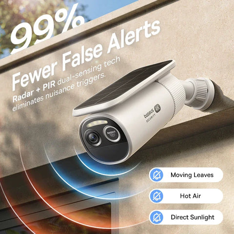 Baseus Security S2 Outdoor Camera 4K Clarity Solar Wireless Wifi Camera Smart Face ID IP67 Waterproof 145°FOV Smart App Control