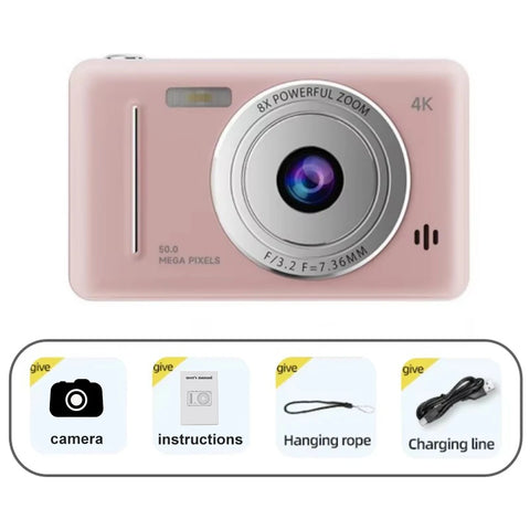 8-128GB D6 Digital Camera 4K HD Camera Recorder Music Player Touch Control Screen Vlogging Camera Night Vision 64MP Camcorder