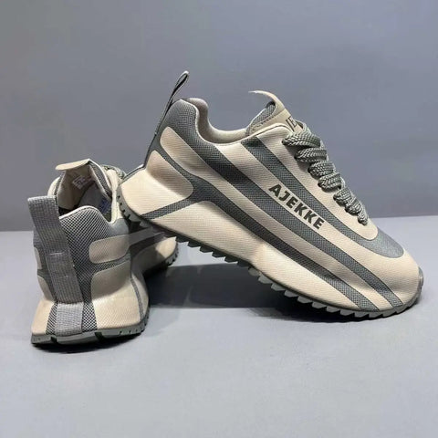 Chunky Sneakers Men Designer Soft Sole Sport Shoes Fashion Casual Leather Fabric Mesh Breathable Height Increased Platform Shoes
