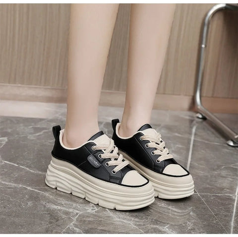 Chunky Sneakers Women 2025Spring Platform Designer Casual Shoes Comfortable Softsole Waterproof Vulcanize Shoes Zapatillas Mujer