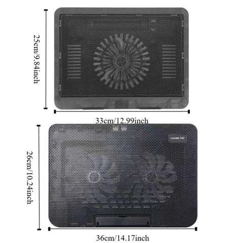 Portable Adjustable Laptop Cooling Pad USB Port Metal Mesh Laptop Cooler Fan LED Light Notebook Cooler Office
