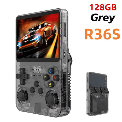 R36S R36 Ultra Handheld Retro Video Game Console IPS Screen 128GB Games Portable Pocket Player Linux System R36Ultra R36 PRO