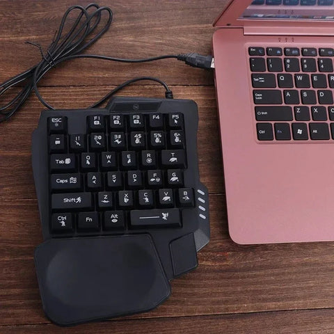 35 Keys Wired Gaming Mechanical Keyboard Desktop Pc Portable Usb Single Hand Keyboard Ultra-slim One Handedly Keyboard