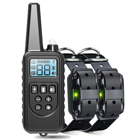 Adjustable Dog Training Collar Waterproof Rechargeable Anti Barking Shock Vibration Sound Collar With Remote Control for All Dog