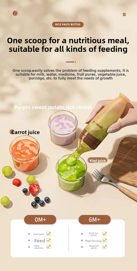 Silicone Baby Complementary Food Spoon Squeeze Feeding Bottle Spoon Water Feeding Tool Baby Food Tableware Tool