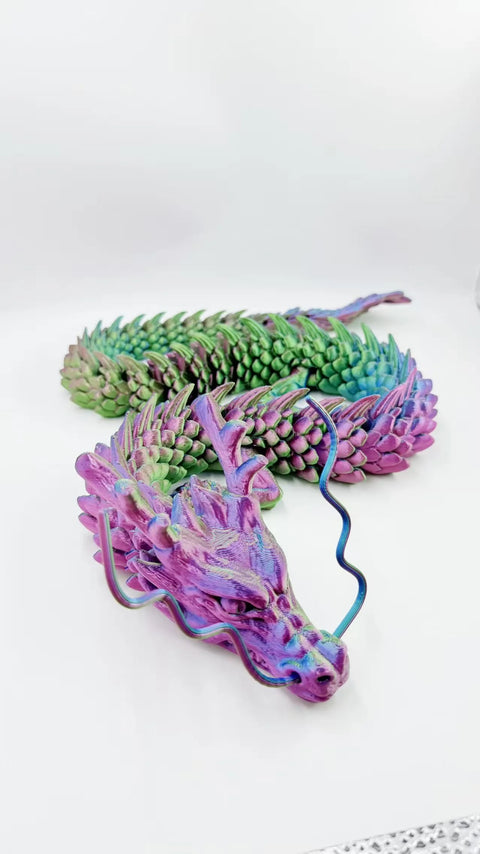 3D Printed Gemstone 90CM Dragon Model Animal Action Toy Desktop Decoration High Beauty Birthday Gift