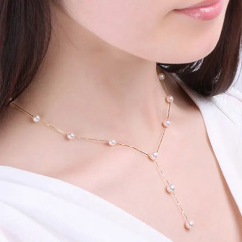 Charming White Pearl Necklace Bracelet Earring Jewelry Set Women Bridal Wedding Elegant Accessories