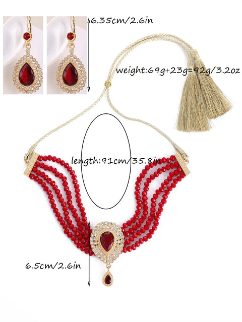 Moroccan Women's Fashion Jewelry Set - Luxurious Traditional Accessories for Bridal Wedding Parties & Holiday Gifts