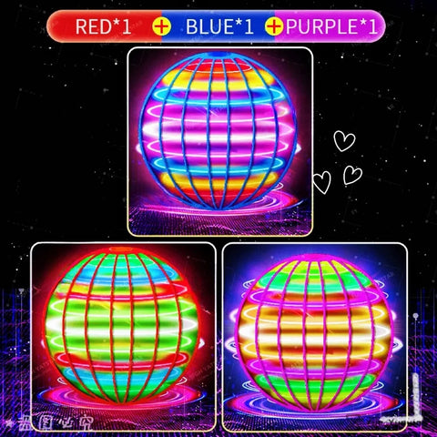 Flying Ball Boomerang Spinner Toys Hand Control Drone 360° Rotating Mini UFO With LED Lights for Children Funny Birthday Gifts