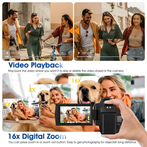 Digital Camera Photographic Cameras With 3.0 Inch Rotating Screen Professional Photo Camera Hd Video Kids Cameras  For Home