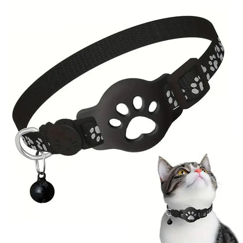 Cat Locator Collar Lightweight Adjustable Real Time GPS Tracking Outside Reflective Strips For Night Safety Enhance Pet Safety