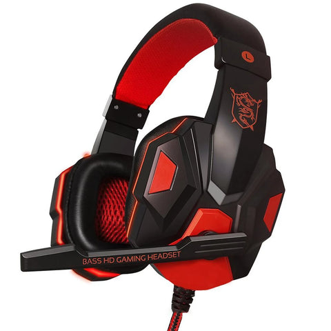 3.5mm Headphone Wired Gaming Headset Earphones Music For Computer With Mic Headset Stereo SVirtual Surround Bass LED Light Gamer