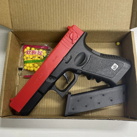 High Quality Soft Bullet Air Gun Manual G17 Geock Toy Gun Lower Magazine Laser Outdoor Sports CS Game Weapons Children Gift