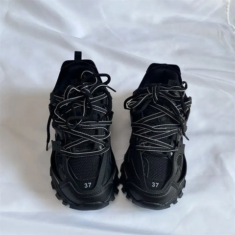 Brand Design Black Chunky Sneakers Unisex Fashion New Men's Dad Shoes Trendy Casual for Girls And Boys