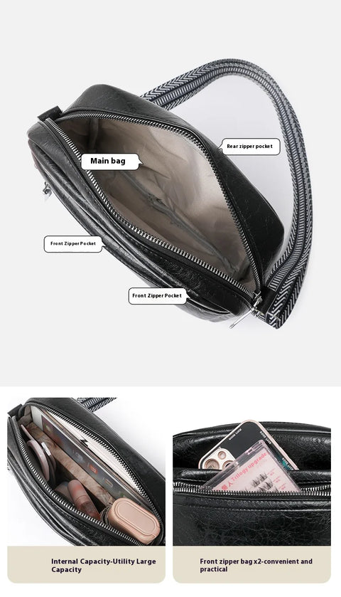 Trendy And Fashionable Women's Crossbody Bag, Single-Shoulder Bag, Simple Solid-Color Commuting Small Square Bag