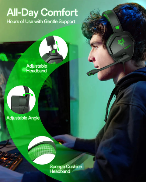 NUBWO N16 Gaming Headset - Noise Canceling Mic, Stereo Sound, and Comfortable Design Gaming Headphones for PS5, PS4, Xbox One