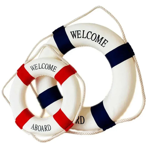 Welcome Decorative Red Blue Life Buoy Home Marine Beach Wall Decoration Life Buoy Crafts Living Room Decoration
