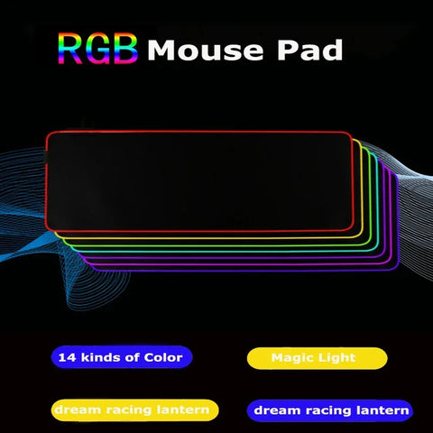 RGB Large Gaming Mouse Pad With Backlit Escape From Tarkov Mousepad PC Non-slip Rubber Desk Mat Computer Gamer Keyboard LED Rug