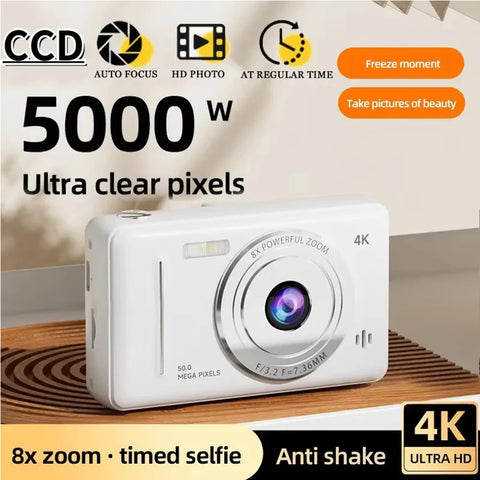 8-128GB D6 Digital Camera 4K HD Camera Recorder Music Player Touch Control Screen Vlogging Camera Night Vision 64MP Camcorder