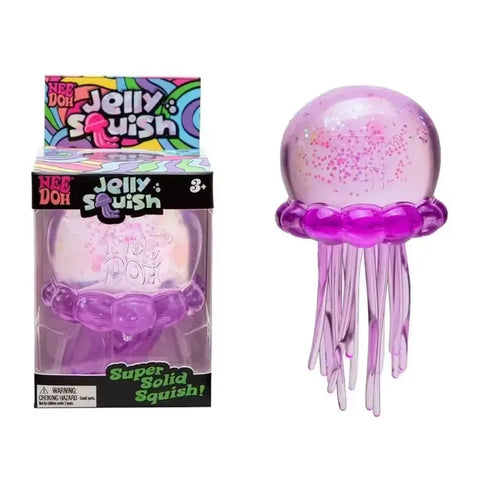 Transparent Glitter Jellyfish Squishy Toy Super Soft TPR Squeeze Stress Ball Sensory Fidget Toy for Anxiety Relief