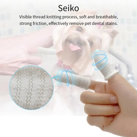 12/2pc Pet Two-finger Brushing Finger Cots Remove Tartar Cochlear Clean for Cat Dog Toothbrush Oral Care Finger Cover Pet Care
