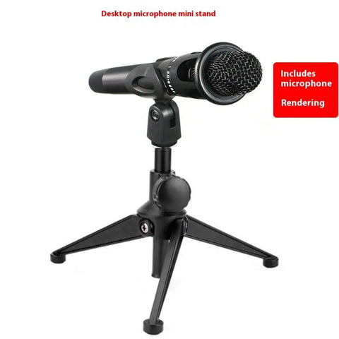 New 1Pcs Mini Portable Table Stand Universal Microphone Stand Desktop Tripod Adjustable Mic Clip Holder Lightweight Bracket