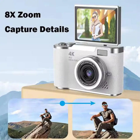 Digital Camera Children Cameras with 2.4 Inch Screen Flash Lamp Video Recorder 8x Zoom Compact Cam Student Small Camcorder