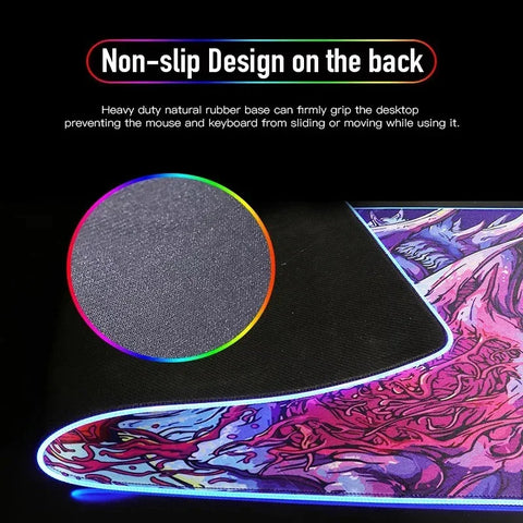 RGB Large Gaming Mouse Pad With Backlit Escape From Tarkov Mousepad PC Non-slip Rubber Desk Mat Computer Gamer Keyboard LED Rug