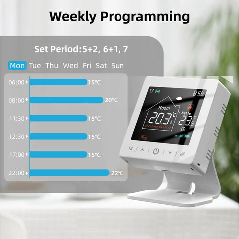 Tuya smart wifi thermostat RF433 wireless floor heating water/gas boiler home temperature remote control battery powered alexa