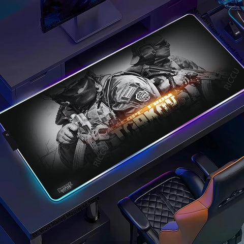 RGB Large Gaming Mouse Pad With Backlit Escape From Tarkov Mousepad PC Non-slip Rubber Desk Mat Computer Gamer Keyboard LED Rug