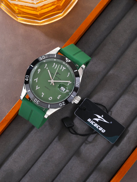 Fashionable, sporty, minimalist, business wristwatch with quartz movement, large dial paired with three-dimensional graduations,