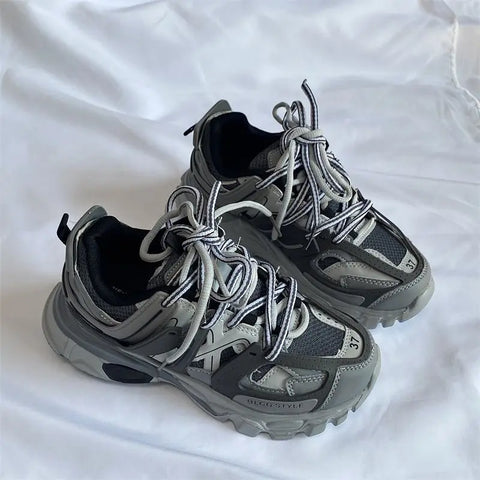 Brand Design Black Chunky Sneakers Unisex Fashion New Men's Dad Shoes Trendy Casual for Girls And Boys