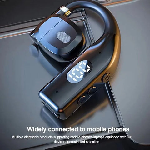 LED Single Earphones Long Standby Business Headphones Waterproof Mono Headset Outdoor Call Bluetooth 5.3 Wireless Earbuds