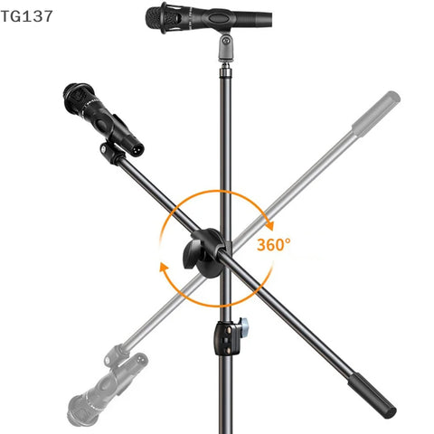 Microphone Boom Tripod Stand Mic Tripod Bracket 66CM Crossbar Arms With Clip And Phone Holder 1.7/2.1M