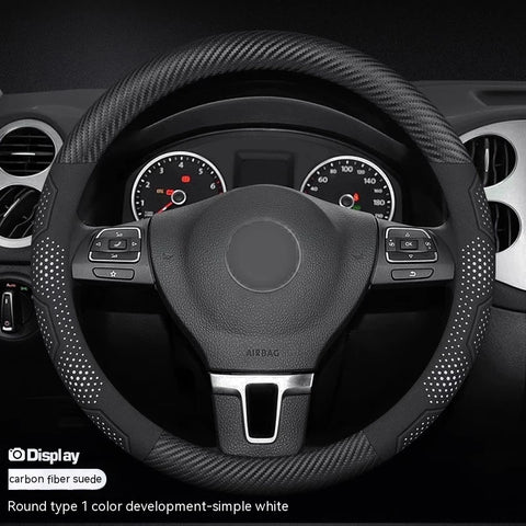 For Volkswagen VW Magotan Arteon Golf GTI Beetle CC Tiguan Bora Santana Carbon fiber Suede Car Steering Wheel Cover Accessories