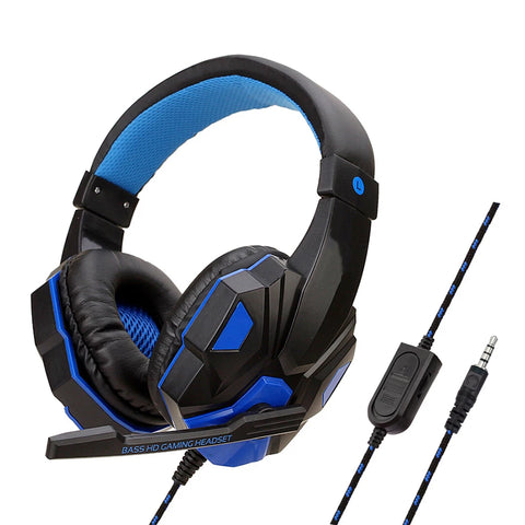 3.5mm Headphone Wired Gaming Headset Earphones Music For Computer With Mic Headset Stereo SVirtual Surround Bass LED Light Gamer