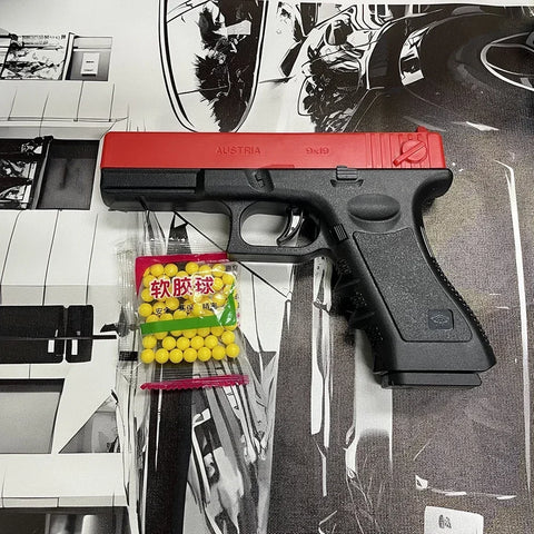 High Quality Soft Bullet Air Gun Manual G17 Geock Toy Gun Lower Magazine Laser Outdoor Sports CS Game Weapons Children Gift