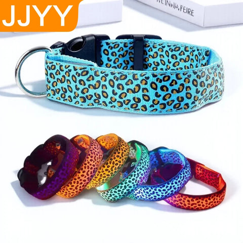 Adjustable Luminous LED Dog Collar Bright Nylon Collar Night Safety Pet Accessory for Dogs