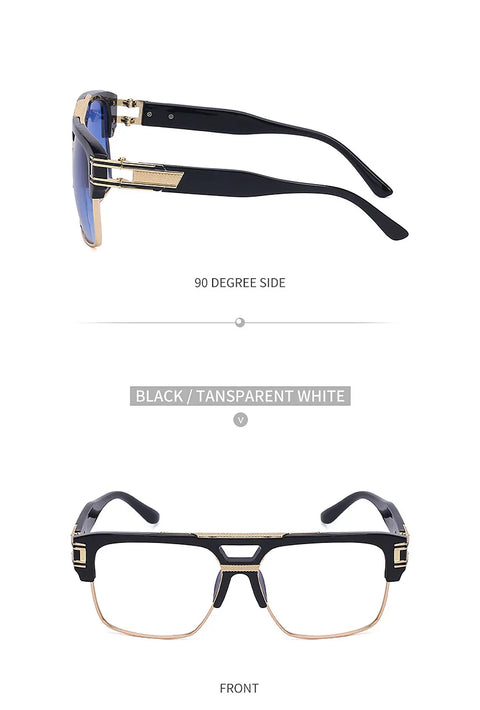 Luxury Stylish Brand Men Sunglasses Hot Designer Square Metal Sun Glasses Classic Fashion Driving Alpha Shades UV400