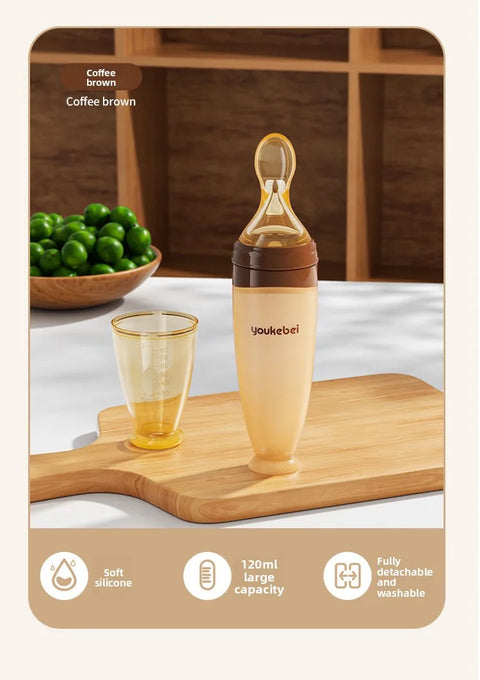 Silicone Baby Complementary Food Spoon Squeeze Feeding Bottle Spoon Water Feeding Tool Baby Food Tableware Tool