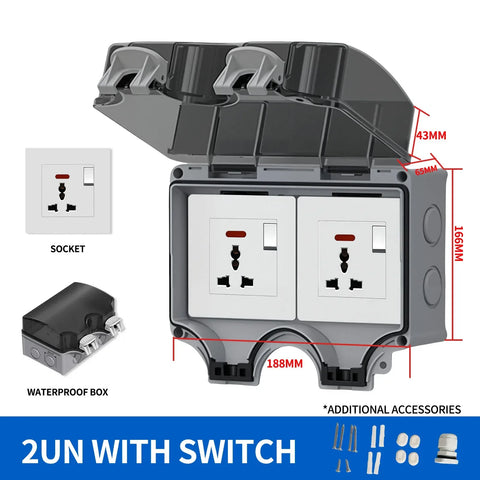 IP66 Waterproof ABS Plastic Junction Box - Gray for Outdoor Power Distributionoutdoor rainstorm proof