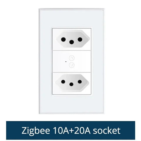 Zemismart Zigbee Brazil Socket Work with Tuya Smart  Life 10A 20A Brazil Outlets Alexa Google Home Control