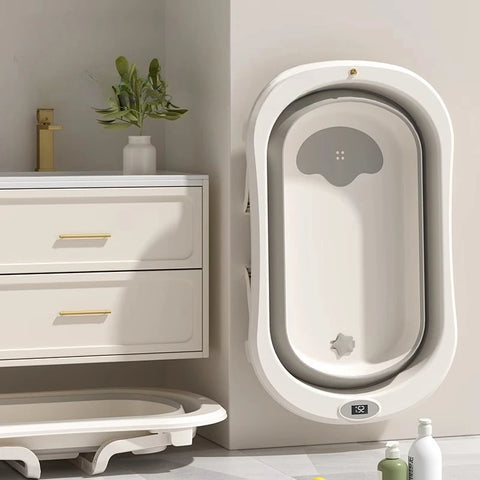 Foldable Portable Baby Bathtub Collapsible Infant Bath Tub Newborn Toddler Large Non Slip Bath Seat Home Travel Space Saver