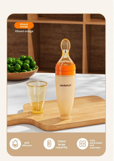 Silicone Baby Complementary Food Spoon Squeeze Feeding Bottle Spoon Water Feeding Tool Baby Food Tableware Tool
