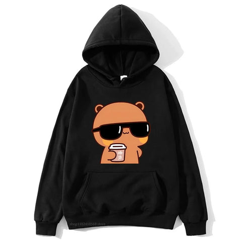 Couple Hoodies Bubu Dudu hoodie Sweatshirt Cartoon Kawaii Print Pullover Harajuku Men Women Sudaderas warm fleece hooded