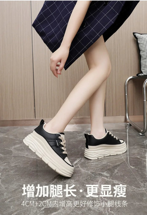 Chunky Sneakers Women 2025Spring Platform Designer Casual Shoes Comfortable Softsole Waterproof Vulcanize Shoes Zapatillas Mujer