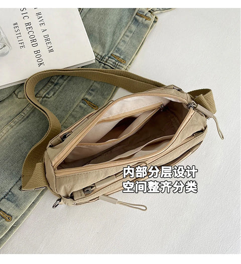 Crossbody bag for ladies - new trendy canvas shoulder bag that is versatile and fashionable, lightweight and spacious, featuring