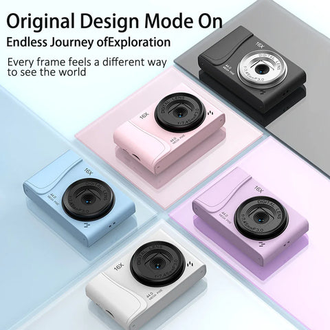 4K Digital Camera Retro CCD 24 Million Pixels Camcorder 16x Zoom Compact Cameras Auto Focus for Kids Adult Beginners Photograph